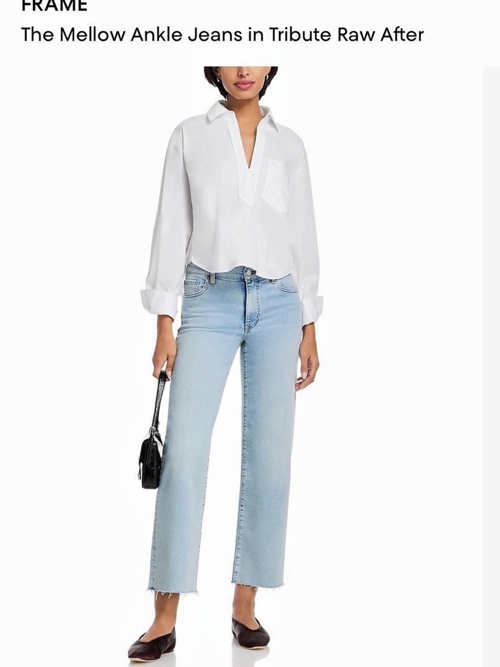 FRAME The Mellow Ankle Jeans Straight Leg Jeans Light Blue Waist 26 New without